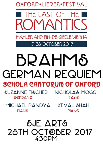 Schola Cantorum, under their new conductor Steven Grahl, joins with four outstanding young soloists to perform Brahms’s own arrangement of Ein deutsches Requiem, for piano four-hands accompaniment.

This concert is part of the Oxford Lieder Festival.